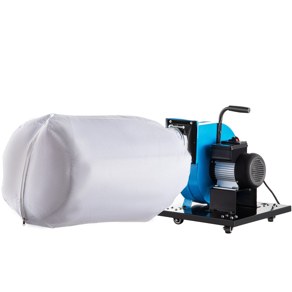 1Hp Dust Collector 537 Cfm Wheeled Jet Dust Collection Potable 15 Gallon Bag Dust Collector 30 Micron Bag Filtration Dust Collector Dust Collector Central Machinery System