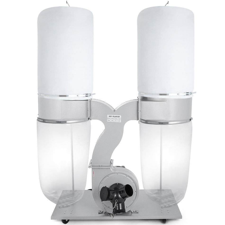 3Hp Dust Collector With 2800 Cfm Air Flow Bag Dust Collector 110V Portable Dust Collector 5 Micron Bag Filtration