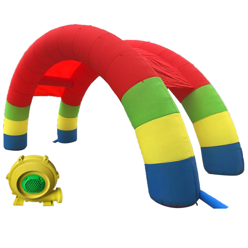 Twin Arches 26Ft X 13Ft Inflatable Rainbow Arch With 370W Blower For Advertising Birthday Party Decoration Arch