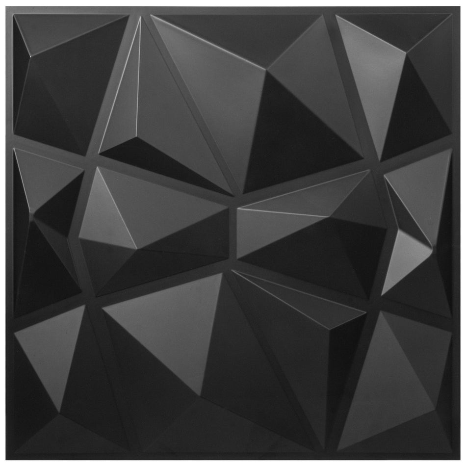 13 Pack 197X197Inches Diamond 3D Pvc Wave Panels For Interior Wall Decor Black Textured 3D Wall Tiles