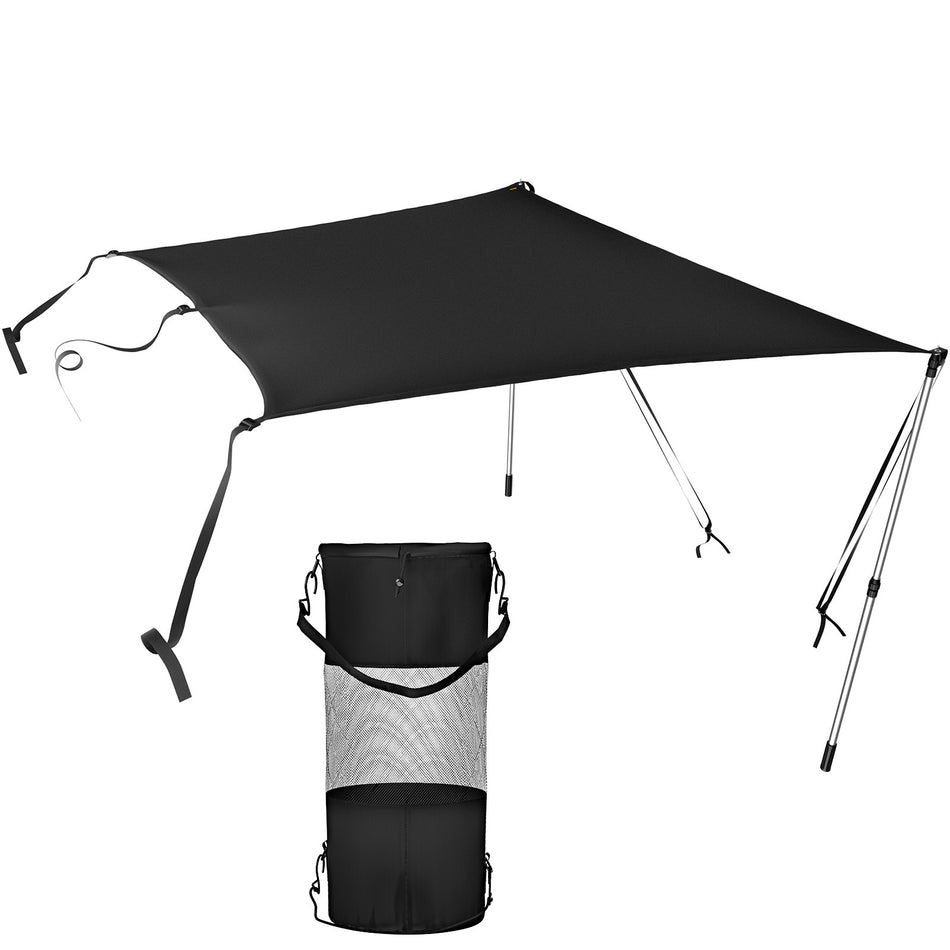 T Top Sun Shade Kit 6 X 7 Uv Proof 600D Polyester T Top Extension Kit With Rustproof Steel Telescopic Poles Waterproof T Top Shade Kit Easy To Assemble For T Tops Bimini Top