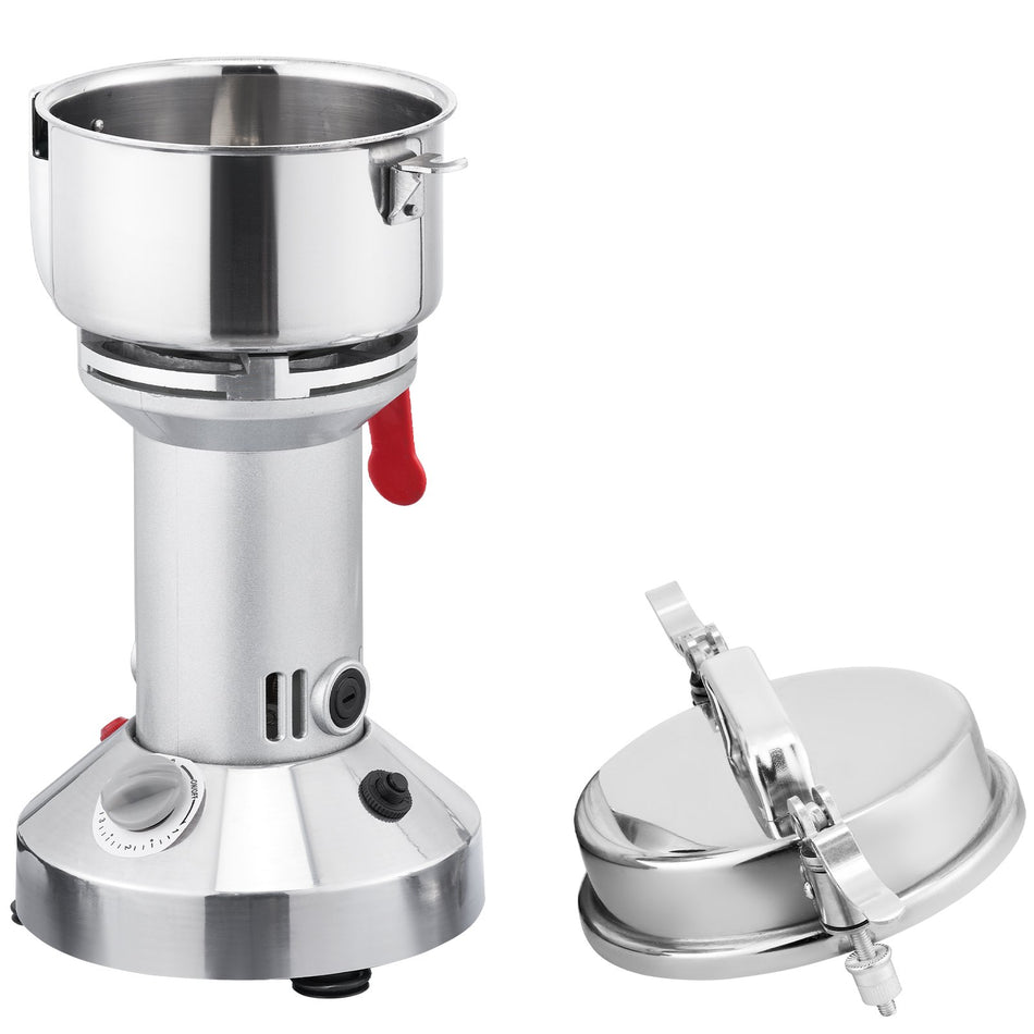 300G Electric Grain Mill Grinder High Speed 1900W Commercial Spice Grinders Stainless Steel Pulverizer Powder Machine For Dry Herbs Grains Spices Cereals Coffee Corn Pepper Straight Type