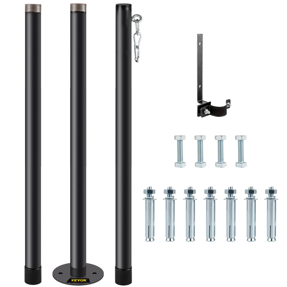 String Light Pole 96Ft Light String Pole 175In Patio Light Pole Powder Coated Steel String Light Pole Stand For Outdoor Metal String Poles With A Clamp Used For Yard Patio Wedding Party