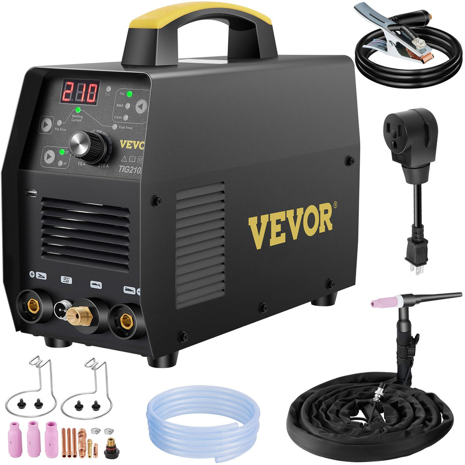 210Amp Tig Welder Welder Tig 3 In 1 110220V Dual Voltage Hf Tigstickclean Welding Machine Wusb Igbt Inverter Torch Digital Arc Welder
