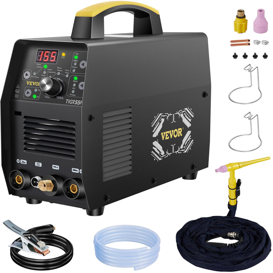 Tig Welder 3 In 1 110V High Frequency Tigstickclean Welding Machine Wigbt Inverter 155Amp Digital Arc Welder