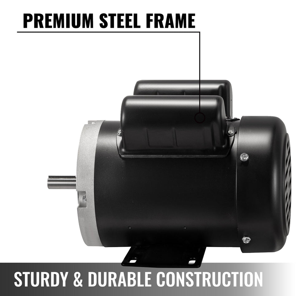 15Hp Electric Motor 3450Rpm Reversible Single Phase 56C Frame Air Compressor Motor 58 Shaft Diameter Electric Compressor Motor For Agricultural Machinery General Equipment 115230Vac