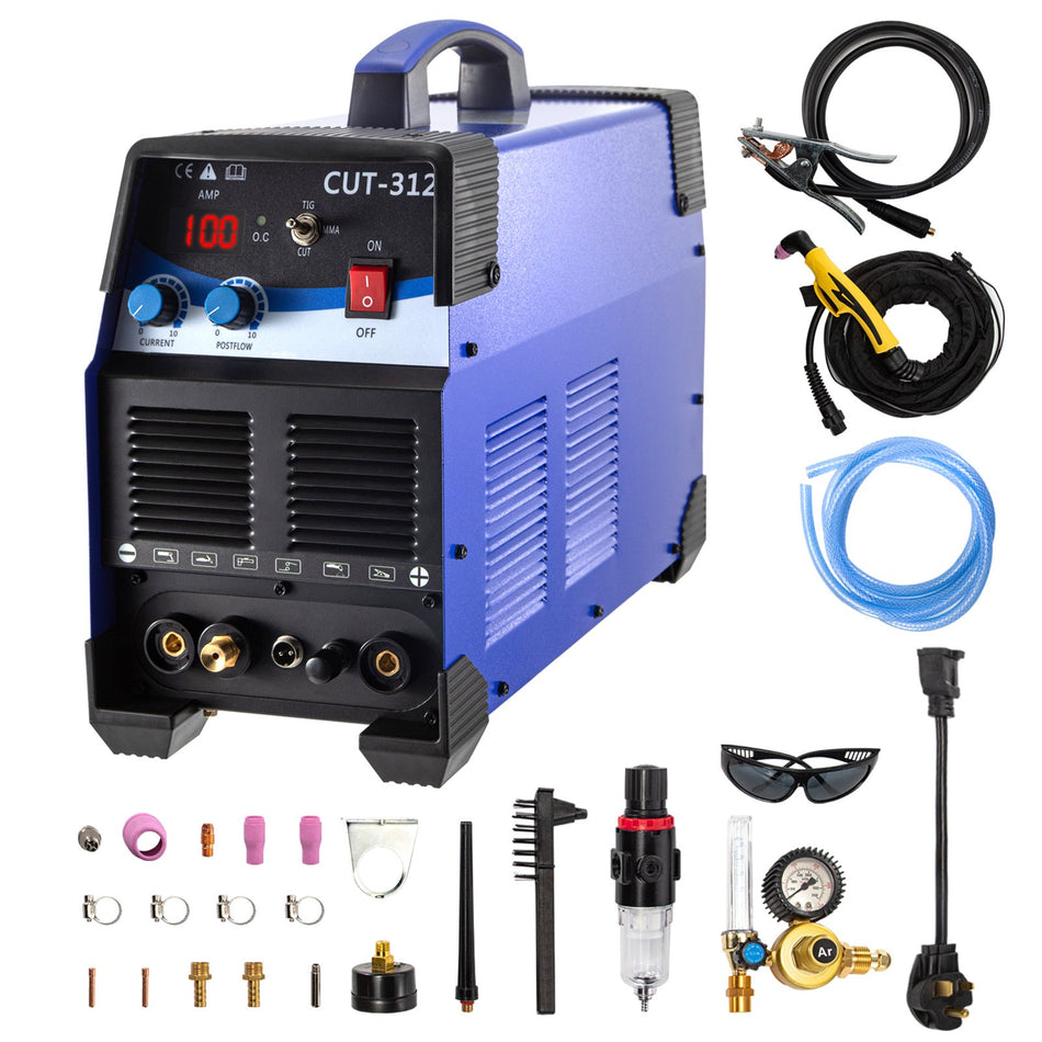 Tigmma Plasma Cutter Ct312P 3 In 1 Combo Welding Machine Tig Welder 120A Arc Welder 120A Plasma Cutter 30A Non Touch Pilot Arc Plasma Cutting Machine Dual Voltage 110 220V