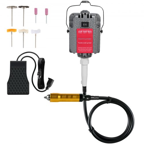 S R Hanging Flex Shaft Grinder 230W Rotary Tool With Stepless Speed Foot Pedal Rotary Carver 0 180000Rmp For Carving Buffingdrillingpolishing 6Mm Flexshaft