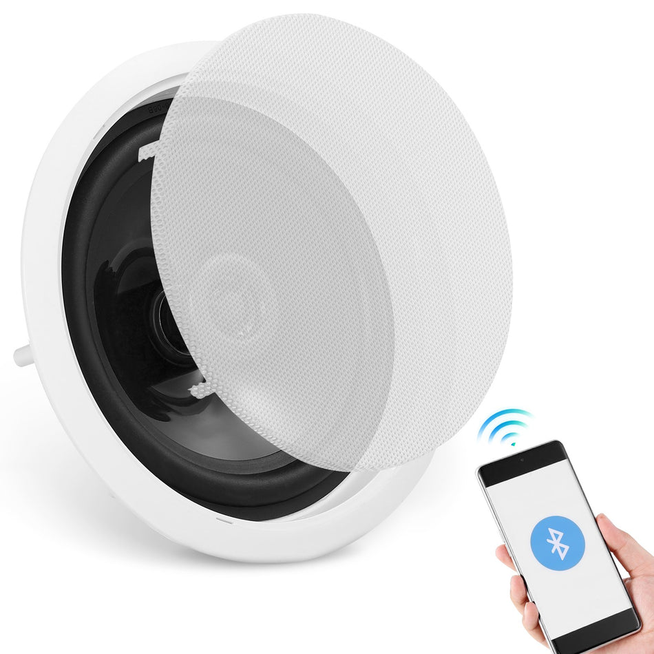 65 Bluetooth In Ceiling Speakers 150W Flush Mount Ceiling In Wall Speaker System With 8Impedance 89Db Sensitivity For Home Kitchen Living Room Bedroom Or Covered Outdoor Porches Single