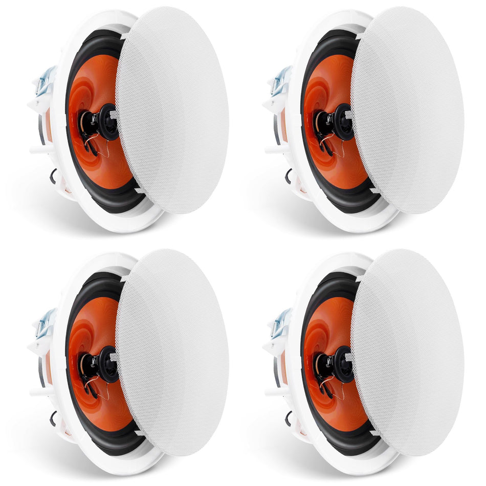 4 Pcs 8 Inch In Ceiling Speakers 100 Watts Flush Mount Ceiling In Wall Speakers System With 8Impedance 89Db Sensitivity For Home Kitchen Living Room Bedroom Or Covered Outdoor Porches