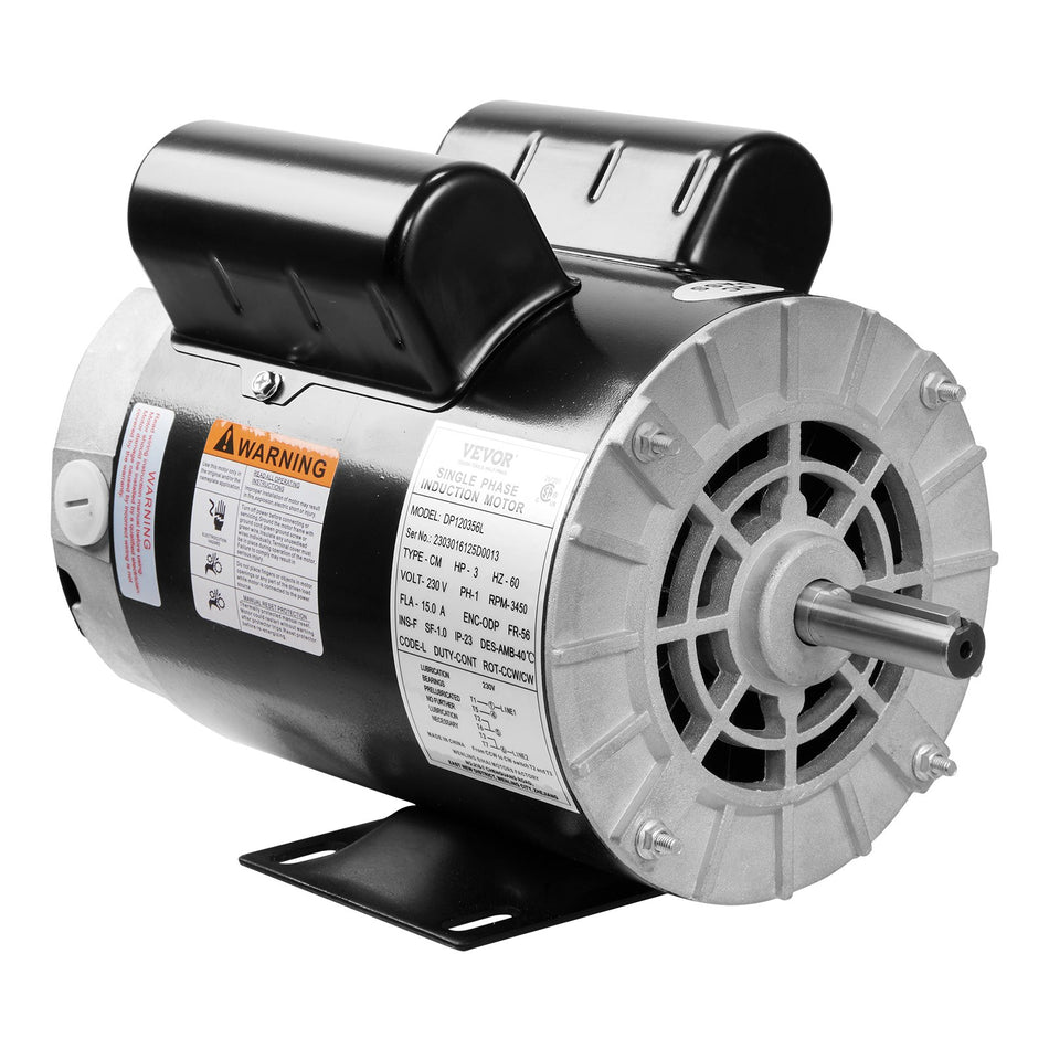 3Hp Air Compressor Motor 230V 15 Amps Electric Motor 3450Rpm 56 Frame 58 Keyed Shaft 188 Shaft Length For Air Compressors Cwccw Rotation