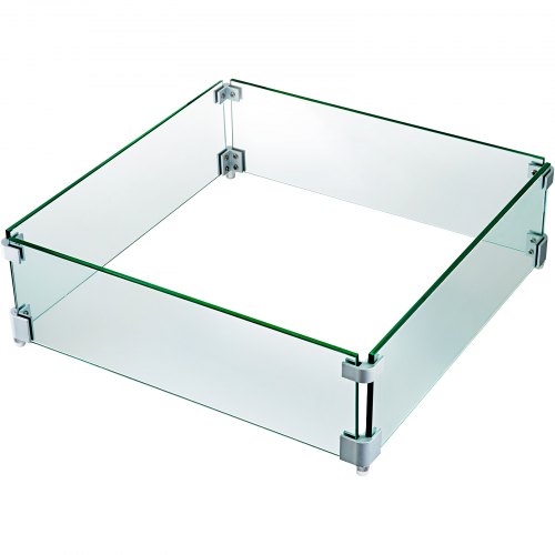 Square Fire Pit Wind Guard 19 X 19 X 6 Glass Flame Guard Fire Wind Guard Fence With 516 Inch Thickness Clear Tempered Glass And Non Slip Feet For Propane Gas Fire Pits Pantable