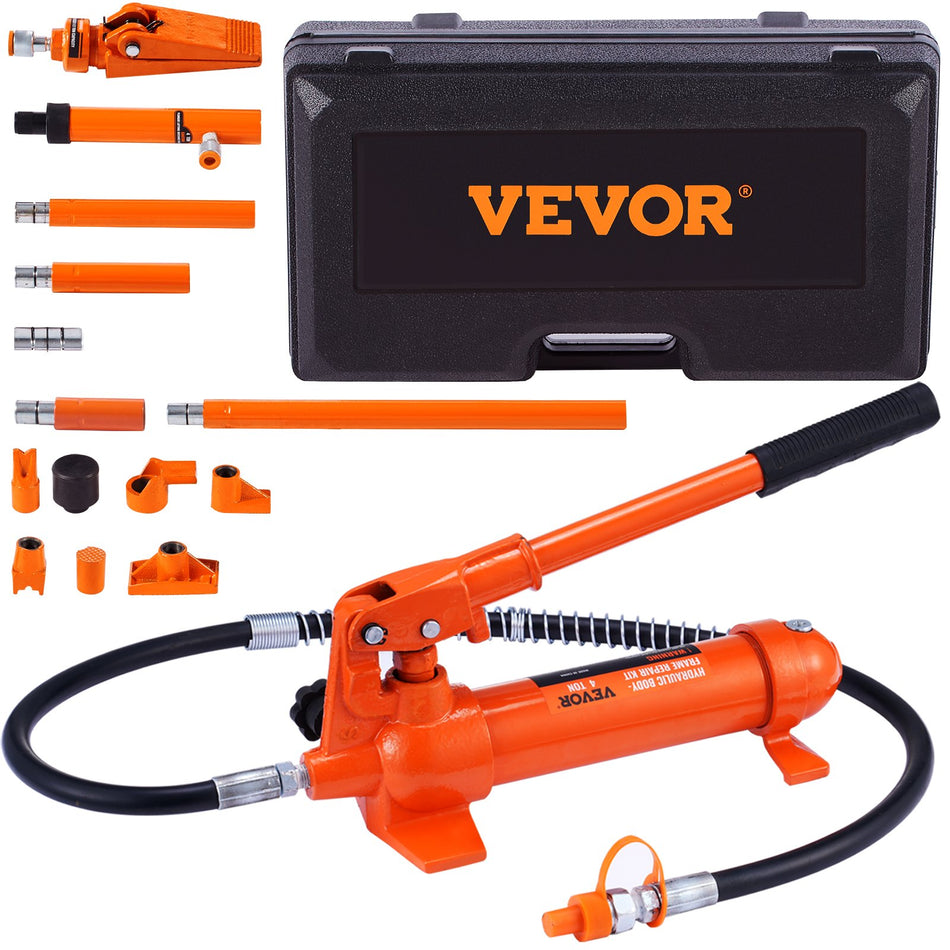4 Ton8800 Lbs Porta Power Portable Hydraulic Ram With 39 Ft12 M Oil Hose Auto Body Frame Repair Kit With Storage Case For Car Repair Truck Farm