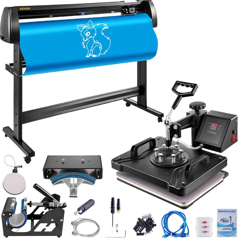 15X12 5 In1 Heat Press 53 Vinyl Cutter Plotter T Shirt Sublimation Pattern