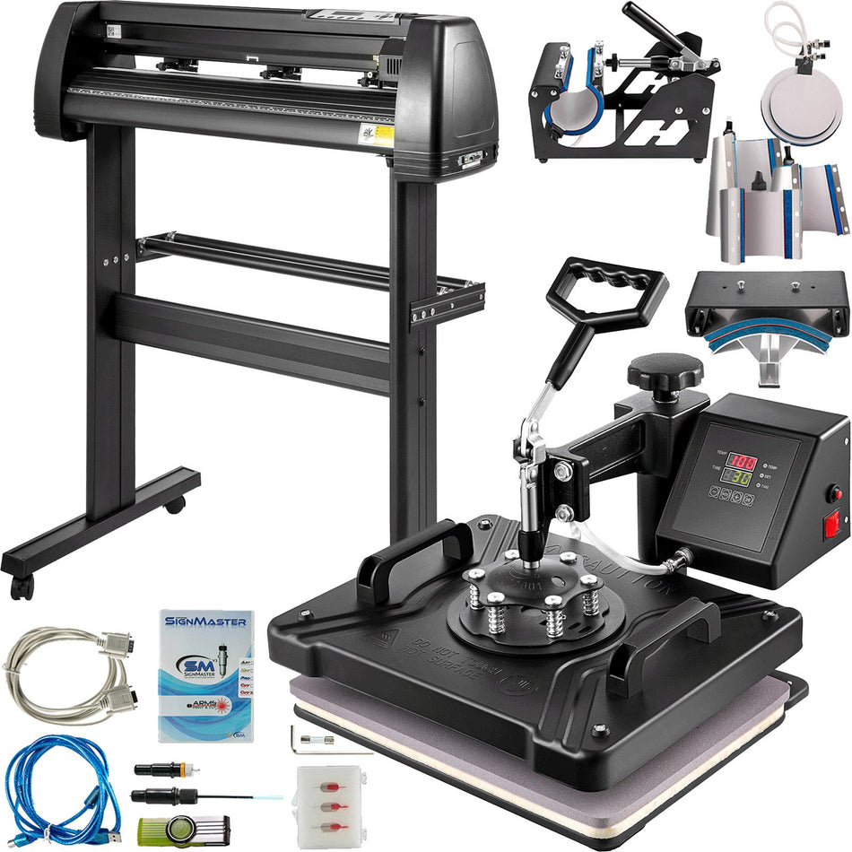 8 In 1 Heat Press 12X15 Transfer Machine 28 Vinyl Cutterplotter Cutting Diy
