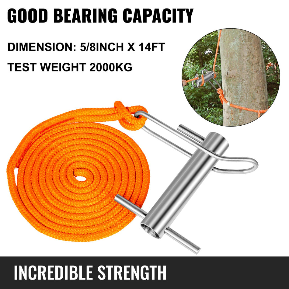 Whoopee Sling 14 Ft Port Wrap Eye Sling 58 Inchport Wrap Sling With Stainless Steel Port A Wrap Whoopie Sling Arborist Rope 4409Lbs Weight Capacity Friction Device For Loggers Sliver
