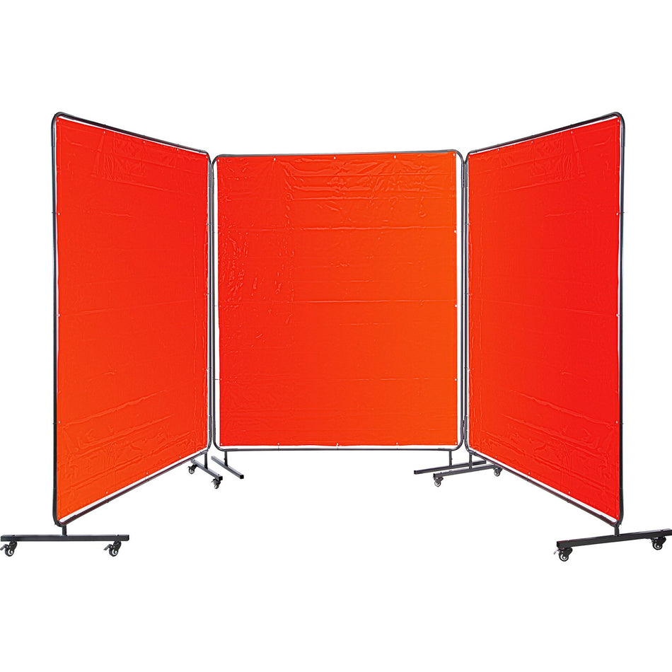Welding Screen Welding Curtain 3 Panel 6 X 6 Flame Retardant Frame Red
