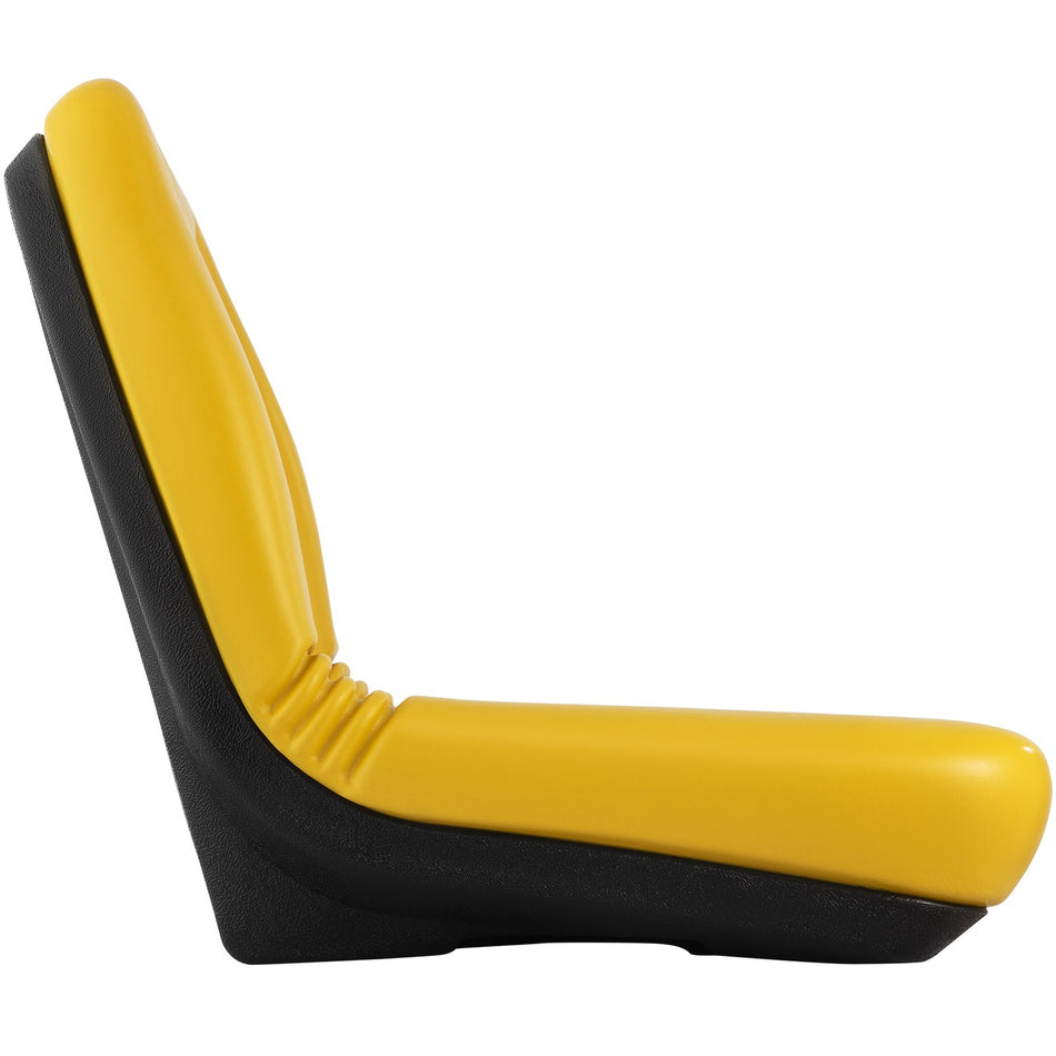 Universal Tractor Seat 1Pc Industrial High Back Steel Frame Compact Forklift Seat Wdrain Hole Pvc Lawn And Garden Mower Seat Replacement Compatible With Excavator Mower Forklift Yellow