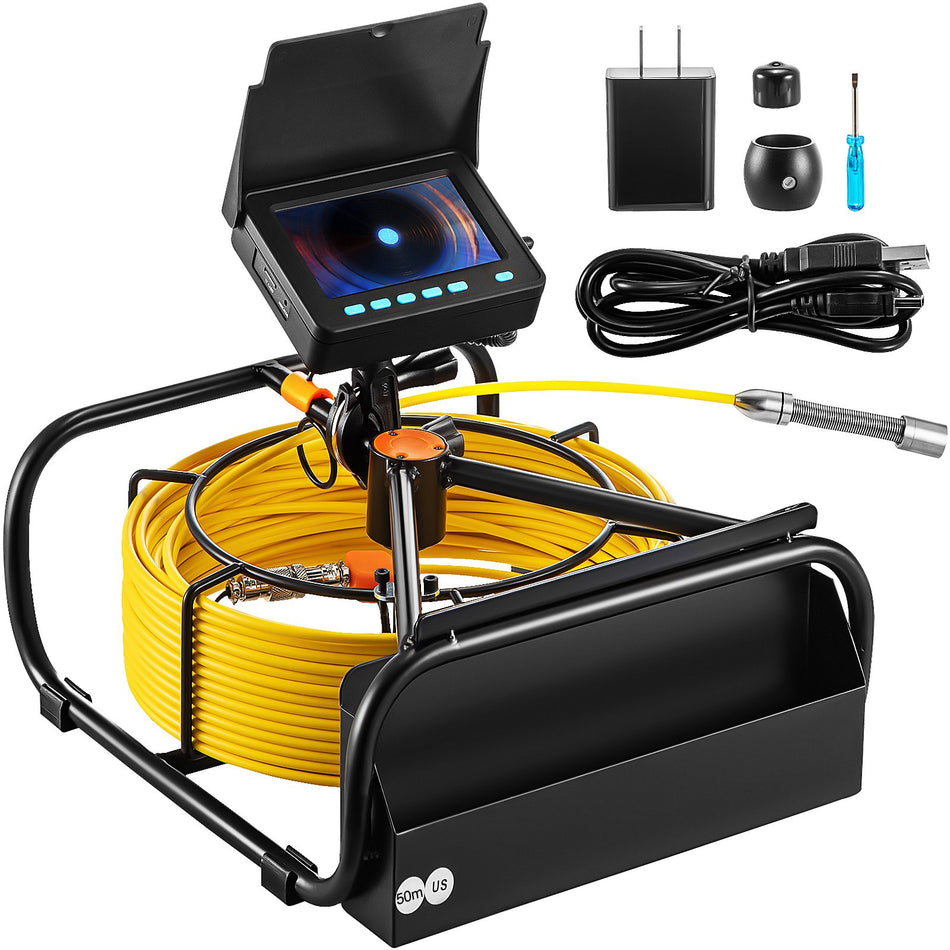Sewer Camera Pipe Inspection Camera 9 Inch 720P Screen Pipe Camera 164 Ft