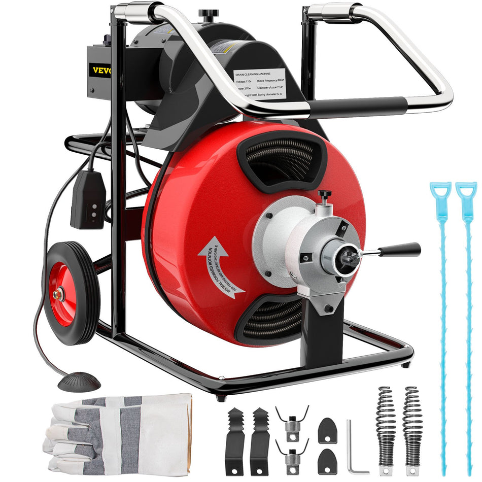 100 X 38 Drain Cleaner 370W Drain Cleaning Machine Wcutter