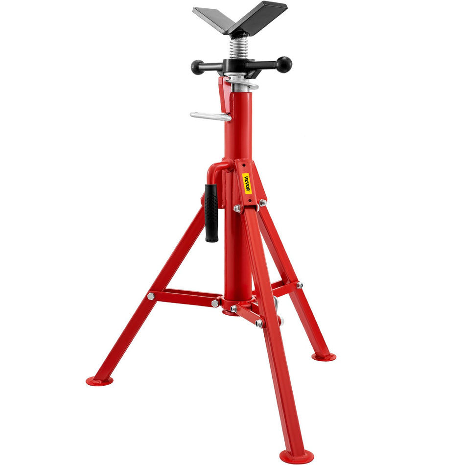 V Head Pipe Stand 18 12 Capacity Adjustable Height 24 42 Pipe Jack Stands 2500 Lb Load Capacity Portable Folding Pipe Stands Carbon Steel Body More Durable