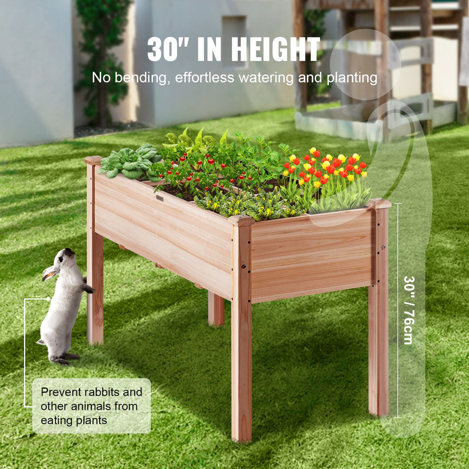 Wooden Raised Garden Bed Planter Box 472X228X30 Flower Vegetable Herb