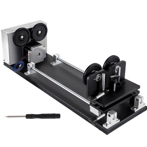 Rotary Axis Attachment 4 Wheels Laser Rotary Attachment Nema23 Stepper Motor Laser Cutter Rotary 50 350 Mm Laser Rotary Axis For Engraving Cutting Machine Spherical Carving Cylinder Carving
