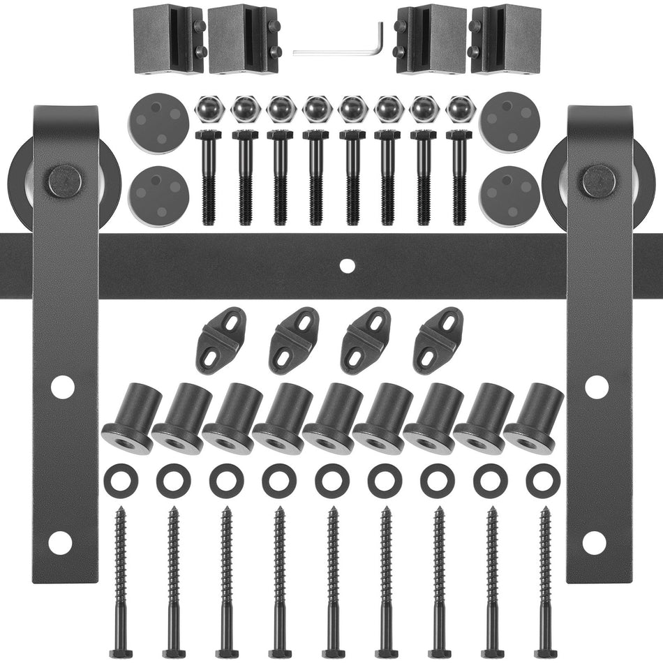 Sliding Barn Door Hardware Kit 11Ft Barn Door Kit 330Lbs Load Bearing Double Barn Door Hardware Kit Carbon Steel Barn Door Track Darn Door For 137 177 Thickness 55Ft Wide Door Panel