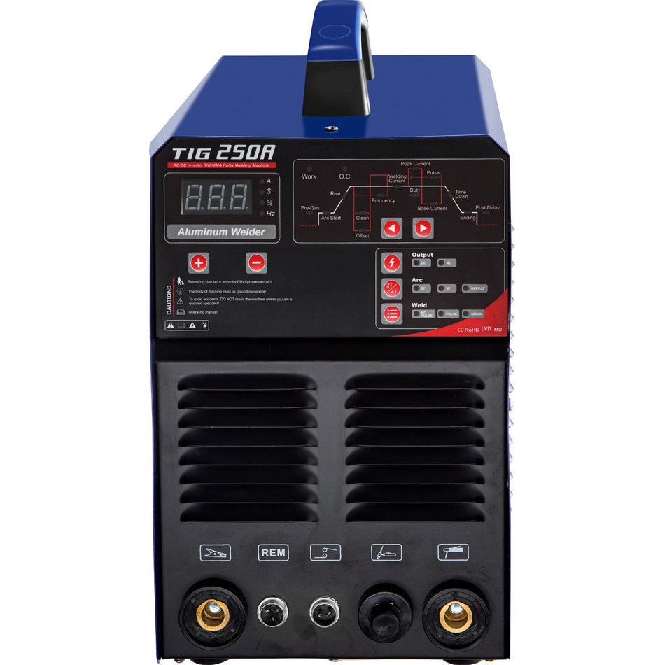 Tig Welder Acdc 3 In 1 Tigmmaarc Welding Machine With 110220V Dual Voltage 250A Aluminum Mma Welder Winverter Igbt And Digital Panel Multiprocess Arc Welder