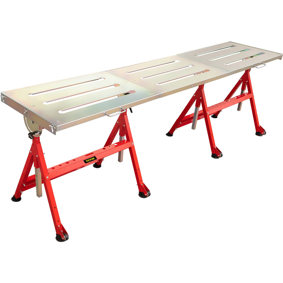 Welding Table 90 X 20 Steel Welding Table Nine 11 In 28Mm Slots Welding Bench Table Adjustable Angle Height Portable Table Casters Retractable Guide Rails Eccentric Leveling Foot