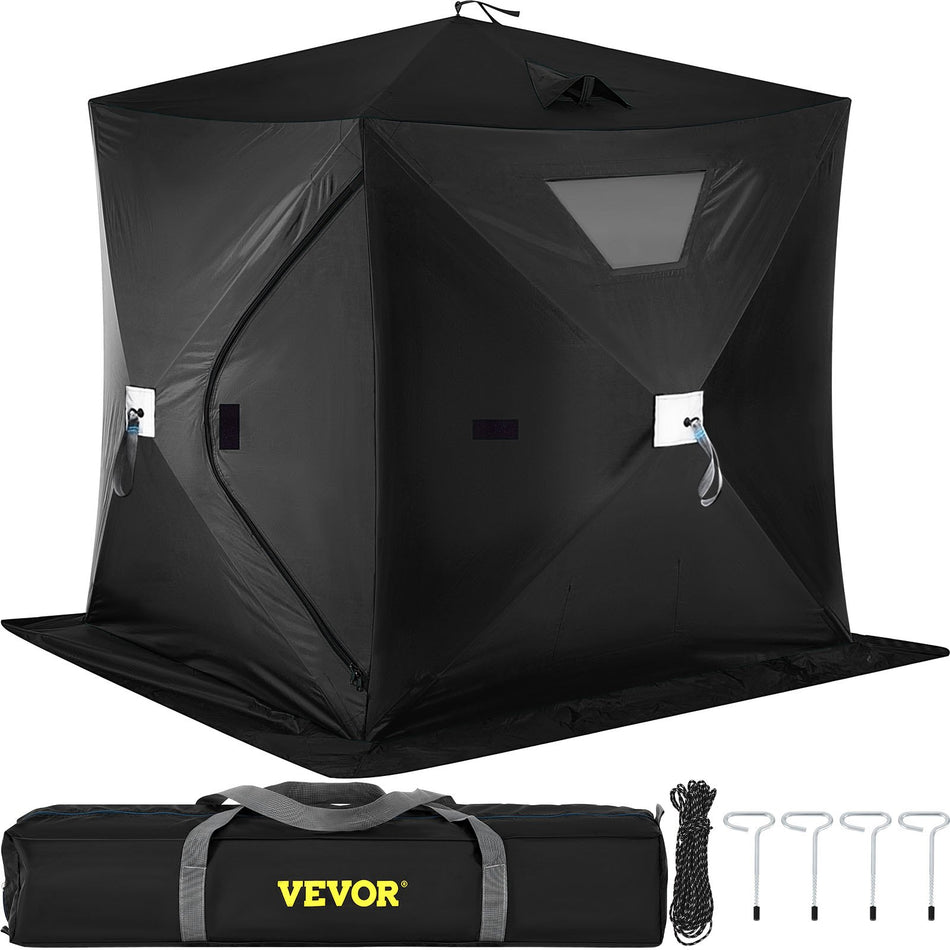 2 3 Person Ice Fishing Shelter Pop Up Portable Insulated Ice Fishing Tent Waterproof Oxford Fabric
