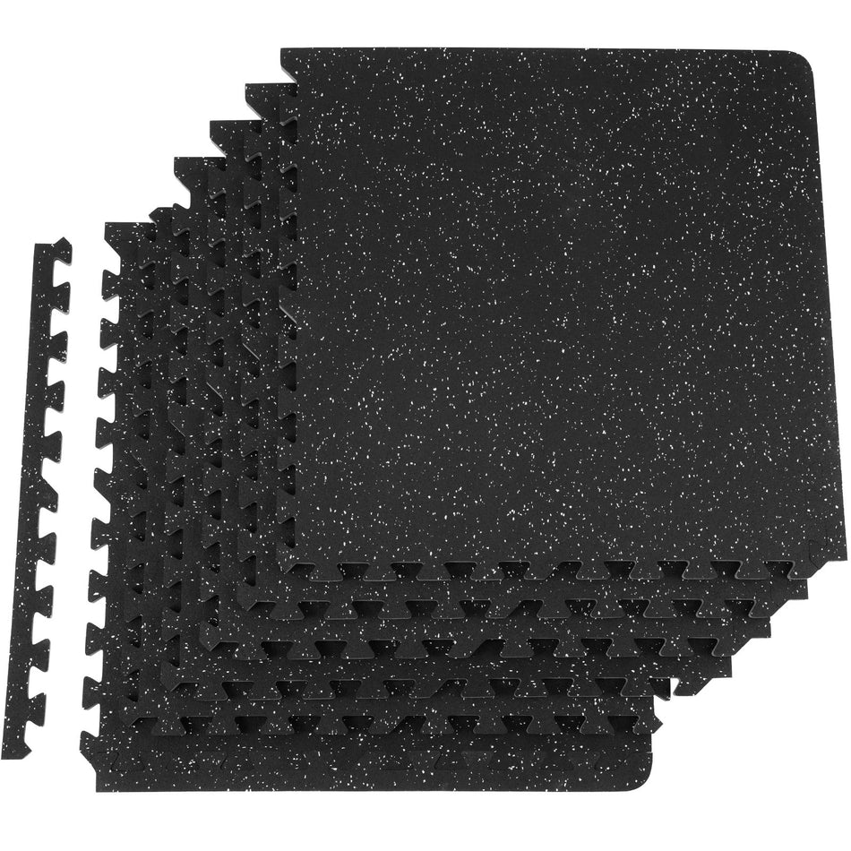 6 Pcs 12 Inch Thick Gym Floor Mats 24 X 24 Eva Foam Rubber Top Interlocking Workout Floor Mats With 24 Sqft Coverage Waterproof Exercise Puzzle Flooring For Gym Home Garage Basement