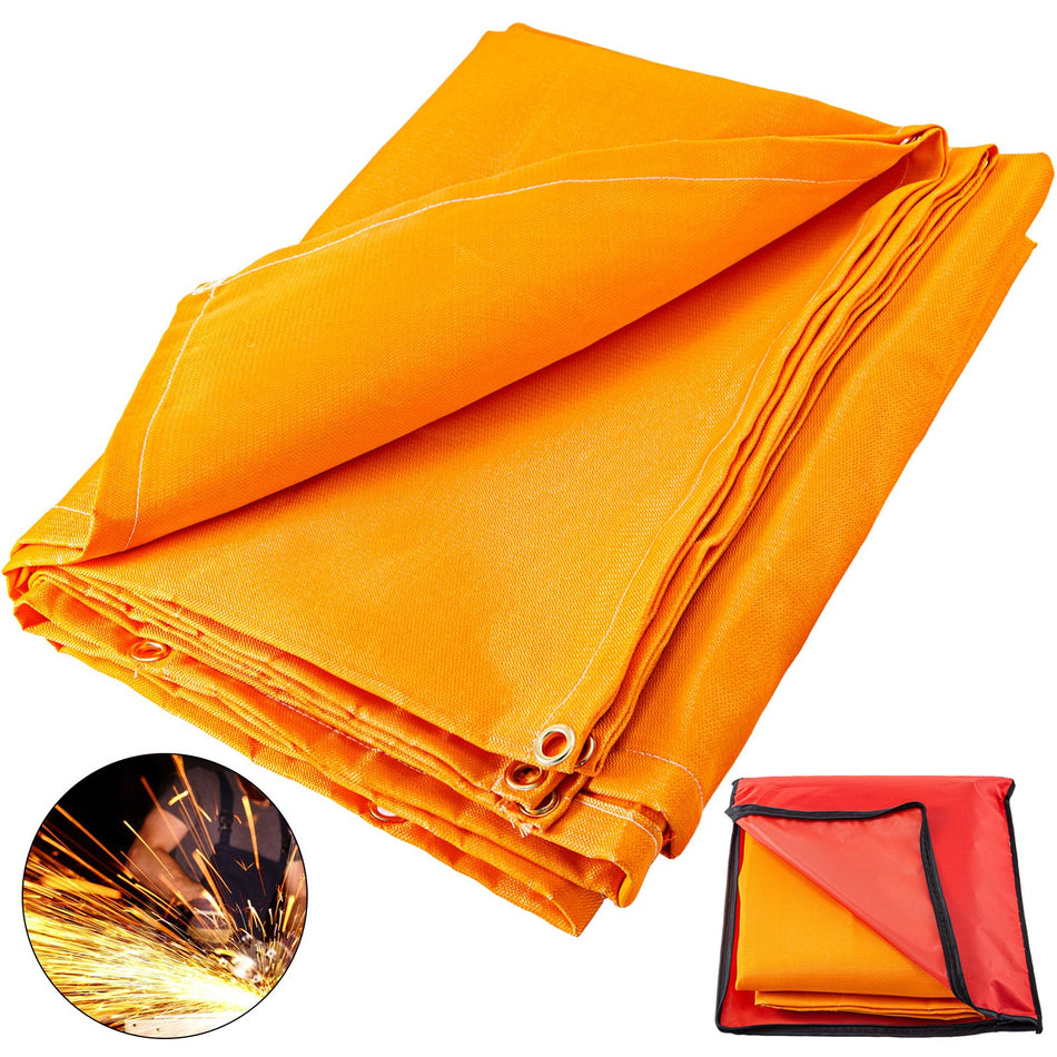 10 X 10 Ft Welding Blanket Orange Fiberglass Blanket Portable Fiberglass Fire Retardant Blanket Welding Mat Welding Fireproof Thermal Resistant Insulation With Carry Bag