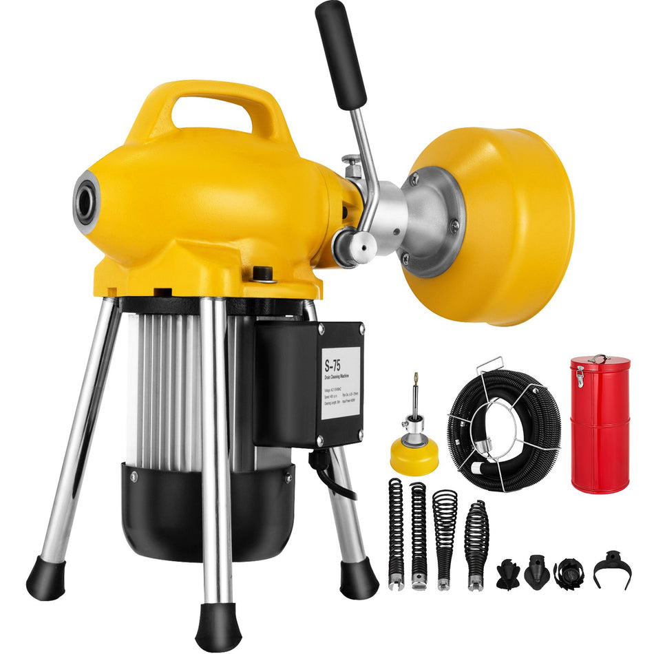 Sectional Drain Cleaning Machine 400W Drain Cleaner 20Mx16Mm 5Mx10Mm Cable