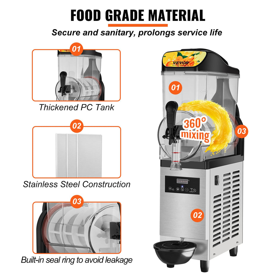 12L 32 Gal Commercial Slushy Machine Margarita Smoothie Frozen Drink
