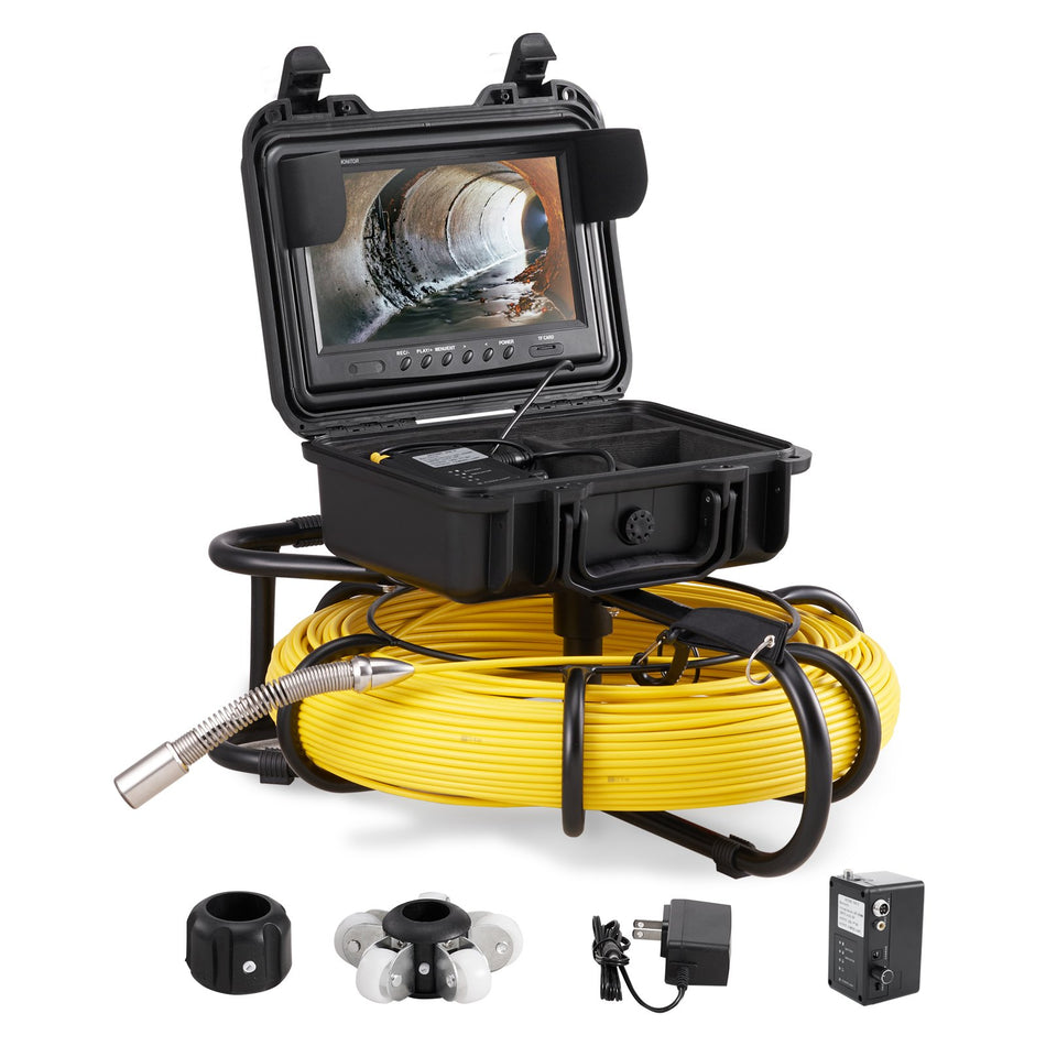 Sewer Camera Pipe Inspection Camera 9 Inch 720P Screen Pipe Camera 393 Ft