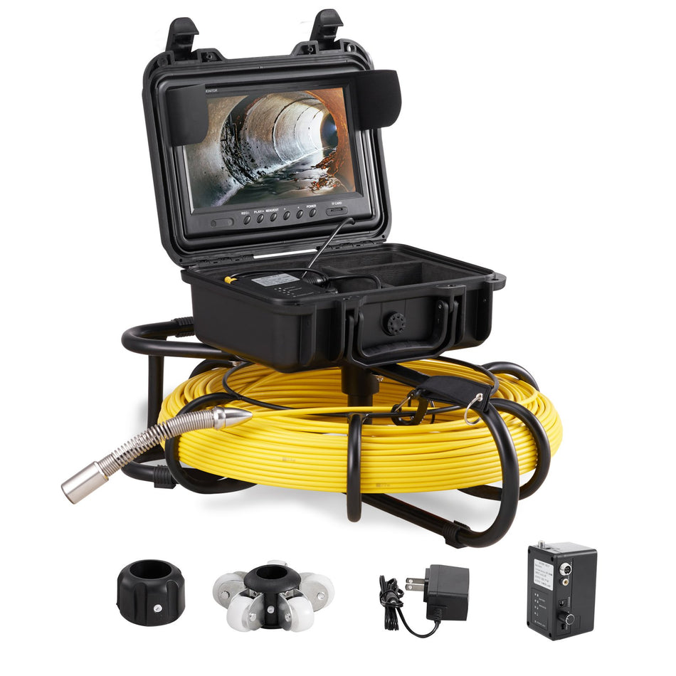 Sewer Camera Pipe Inspection Camera 9 Inch 720P Screen Pipe Camera 300 Ft