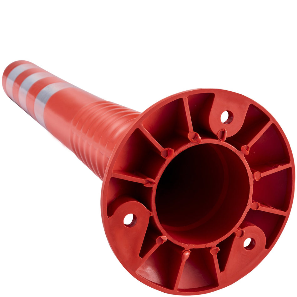 Traffic Delineator 6 Pcs Posts Channelizer Cone Delineator Post Kit 30 In Height Pu Traffic Post Orange Safety Cones Portable Spring Posts With Base Barrier Cones With Reflective Bands