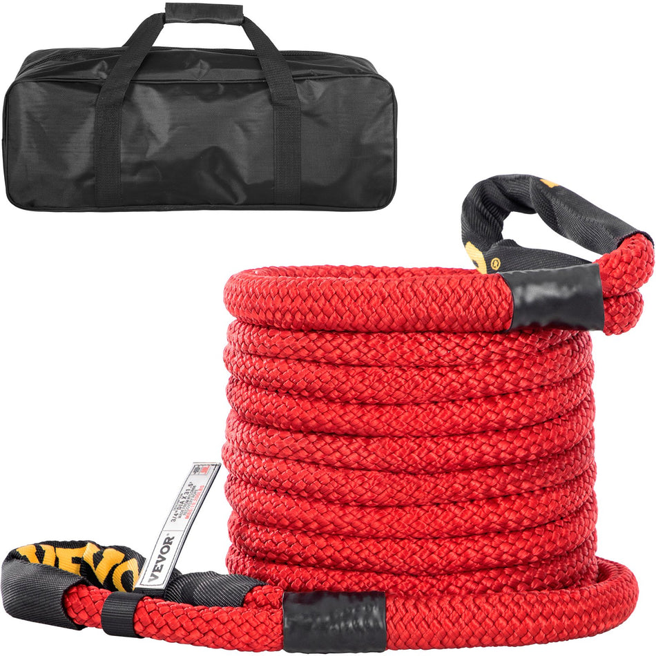 34 X 315 Kinetic Recovery Tow Rope 19200 Lbs Heavy Duty Double Braided Kinetic Energy Rope W Loops And Protective Sleeves For Truck Off Road Vehicle Atv Utv Carry Bag Included Red