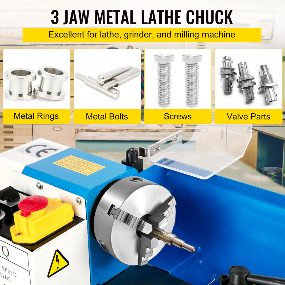 Vevor K11 100 Lathe Chuck 4 Metal Lathe Chuck Self Centering 3 Jaw Lathe Chuck With Two Sets Of Jaws For Grinding Machines Milling Machines