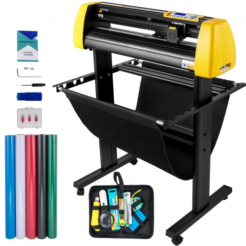 Vinyl Cutter Machine 28 In 720 Mm Max Paper Feed Cutting Plotter Automatic Camera Contour Cutting Lcd Screen Printer Wstand Adjustable Force And Speed For Sign Making Plotter Cutter