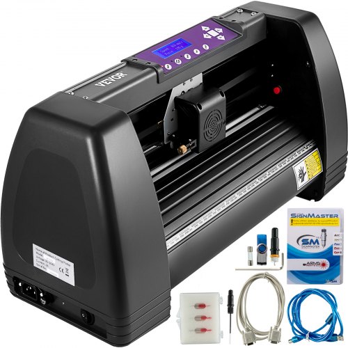 Vinyl Cutter 14 In 375 Mm Vinyl Plotter Off Line Cutting Machine Wlcd Desktop Design Adjustable Force And Speed For Sign Making Plotter Cutter Available With Com Usb And U Disk 3 Ports