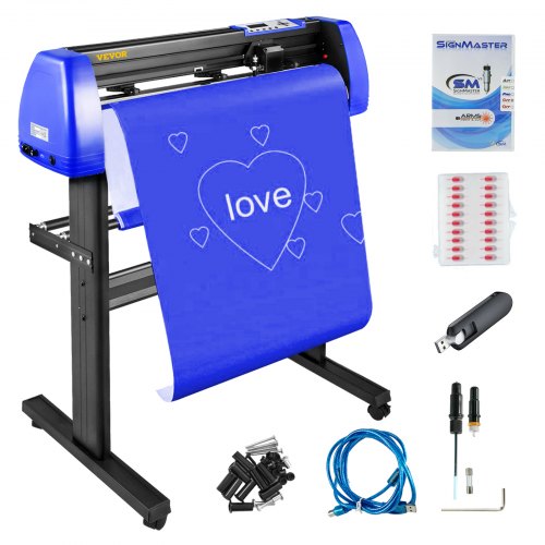 Vinyl Cutter 28 Inch Vinyl Cutter Machine With 20 Blades Maximum Paper Feed 720Mm Vinyl Plotter Cutter Machine With Sturdy Floor Stand Adjustable Force And Speed For Sign Making