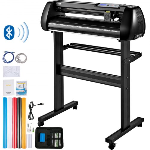 Vinyl Cutter Machine 28In Offline Bluetooth Cutting Plotter Machine 400In10M Steel Roller Shaft Adjustable Speed Force Signmaster Software Tool Diy Craft Kit For Sign Making Windows Mobile