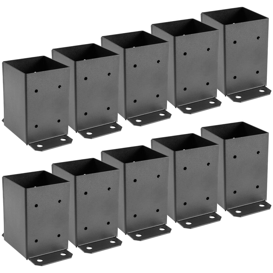 4 X 4 Post Base 10 Pcs Deck Post Base 36 X 36 Inch Post Bracket 25 Lbs Fence Post Anchor Black Powder Coated Deck Post Base With Thick Steel For Deck Supports Porch Railing Post Holders