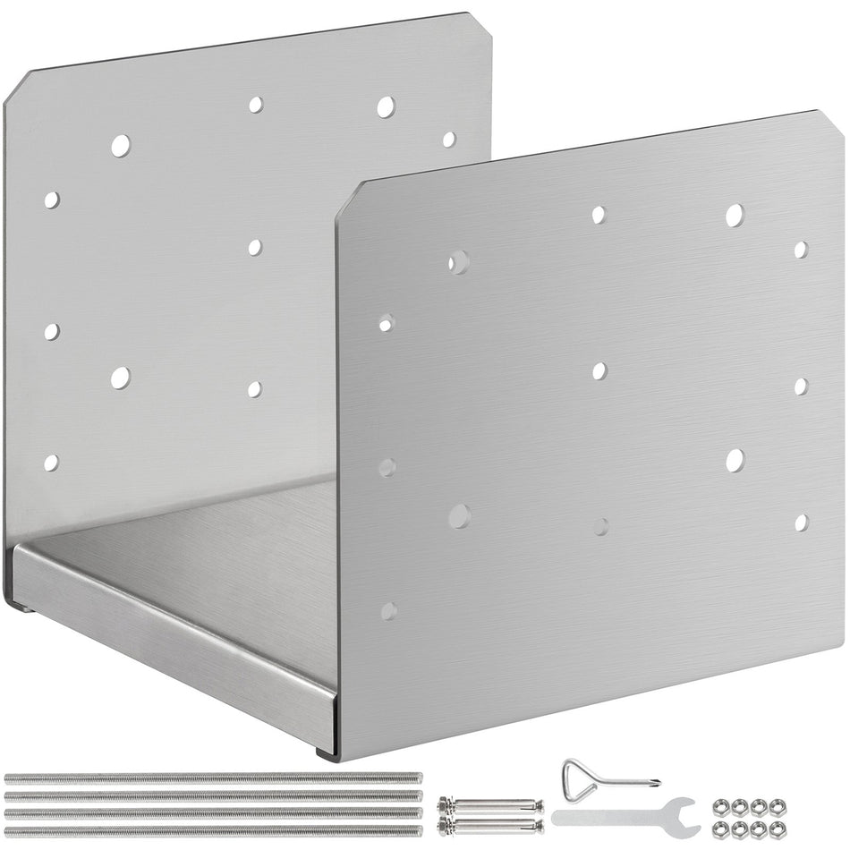 Standoff Post Base 8X8 Inch Adjustable Post Base Post Mender Offers Moisture Protection Adjustable Post Anchor With Fibre Drawing Surface And Full Set Of Accessories For Rough Size Lumber 1Pc