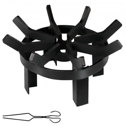 12In Fire Grate Log Grate Wagon Wheel Firewood Grates 8 Iron Bars Fireplace Grates Burning Rack Holder 4 Legs For Indoor Chimney Hearth Wood Stove And Outdoor Camping Fire Pit