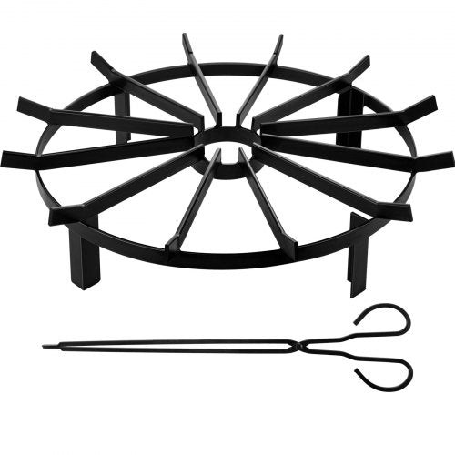 24In Fire Grate Log Gratewagon Wheel Firewood Grates 12 Iron Bars Fireplace Grates Burning Rack Holder 4 Legs For Indoor Chimney Hearth Wood Stove And Outdoor Camping Fire Pit