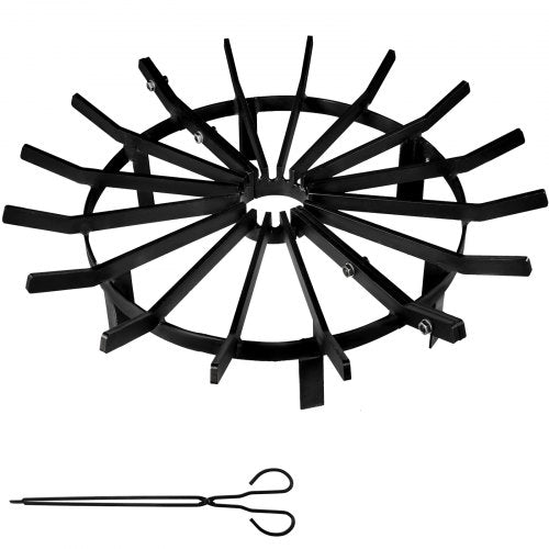 28In Fire Grate Log Grate Wagon Wheel Firewood Grates 16 Iron Bars Fireplace Grates Burning Rack Holder 6 Legs For Indoor Chimney Hearth Wood Stove And Outdoor Camping Fire Pit