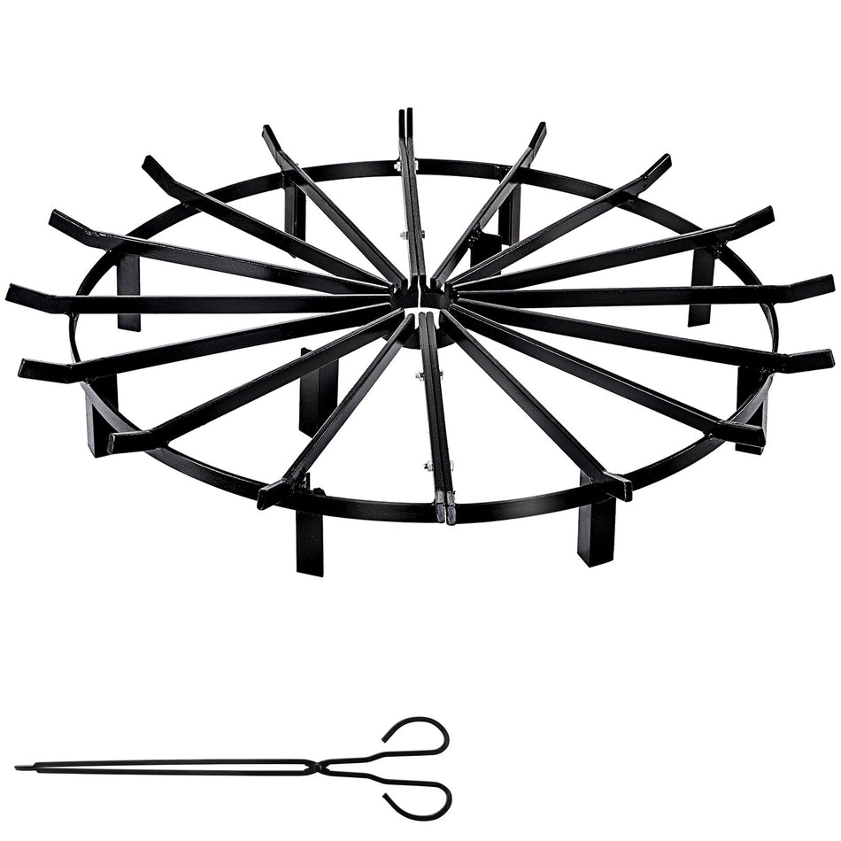 36In Fire Grate Log Grate Wagon Wheel Firewood Grates 16 Iron Bars Fireplace Grates Burning Rack Holder 10 Legs For Indoor Chimney Hearth Wood Stove And Outdoor Camping Fire Pit